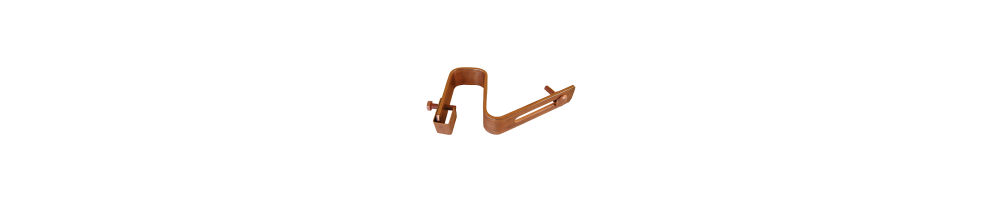 SOPORTE DE COBRE CURVADO TEJA 25X3,5 MM